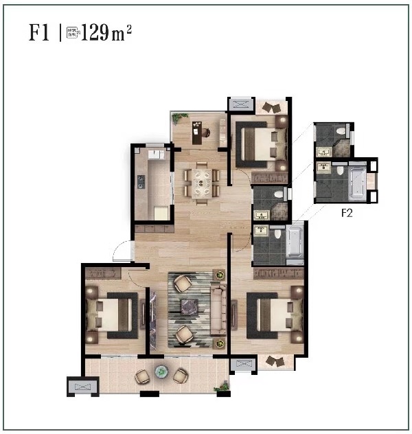 129㎡户型图（洋房）